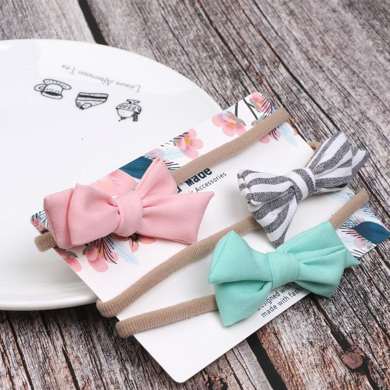Bandeau Bébé Nœud Mignon pour Fille Bandeaux en Nylon Turban Bandeaux Nouveau-né Serre-têtes pour Enfants Accessoires Cheveux Bébé