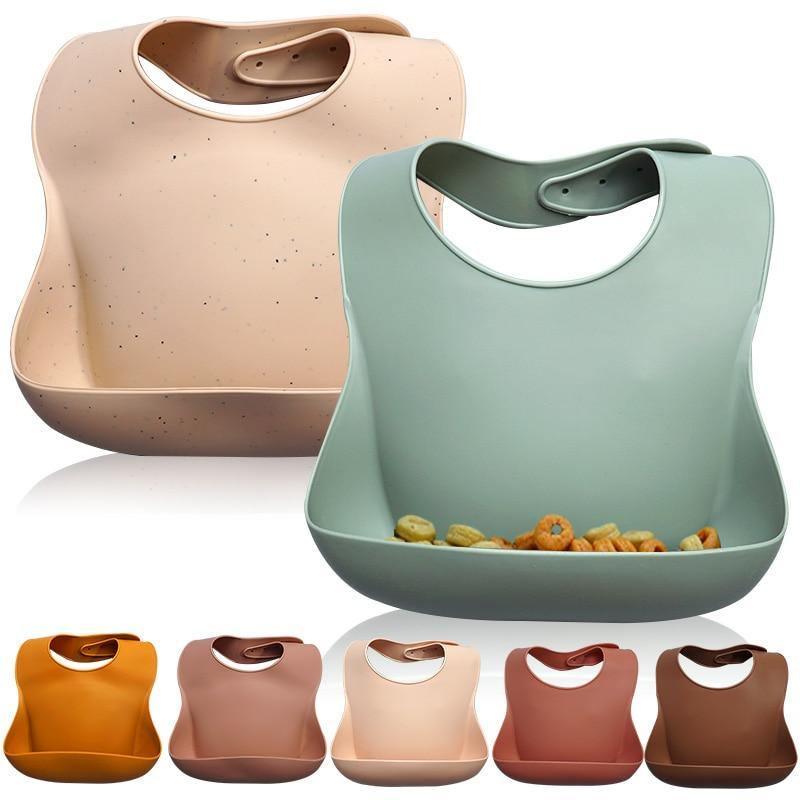 Bavoirs d'alimentation en silicone massif pour nouveau-nés, langes, plastron tendance, articles pour bébé pour enfants