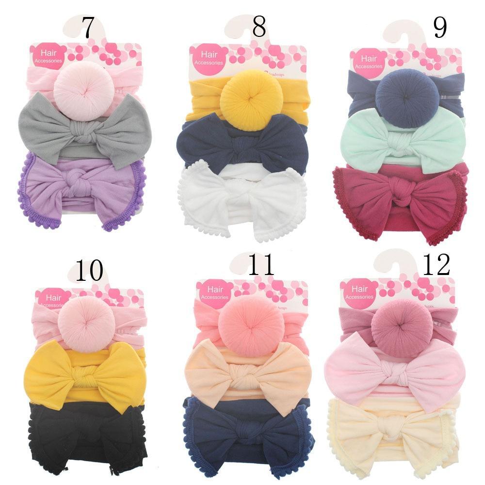 Bébé Mode Nylon Nœud Bandeau Nouveau-né Nœud Boule Ronde Écharpe de Tête Fleur Turban Filles Bandeaux Cheveux Nœud Pour Enfants