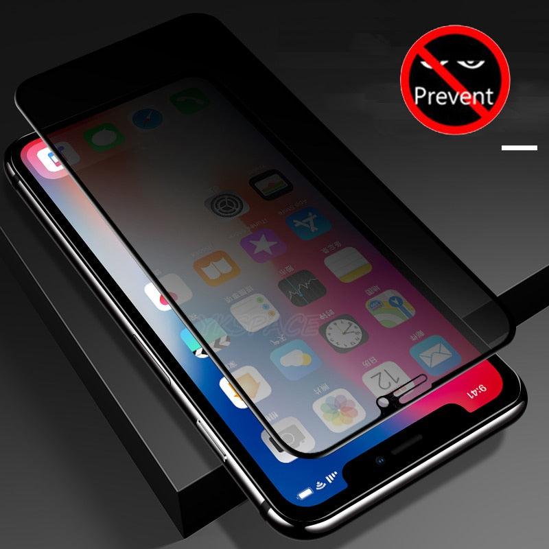 3 Pièces Meilleur Verre Trempé Confidentialité 9H pour iPhone 11 12 13 14 Pro Mini XS MAX X XR 6S 7 8 Plus SE Film de Protection Écran Anti-Espion Anti-Peeping en Verre Trempé pour iPhone