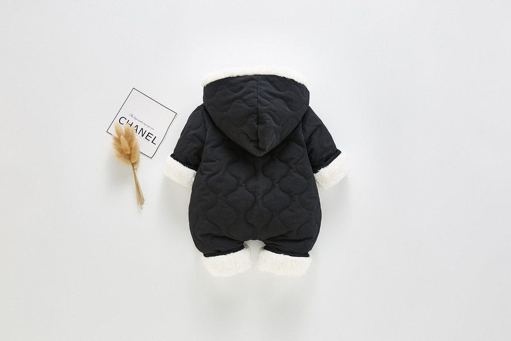 Combinaison-veste moderne et élégante en peluche épaisse de coton pour bébé garçon et fille