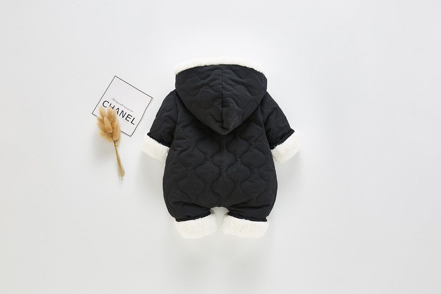 Combinaison-veste moderne et élégante en peluche épaisse de coton pour bébé garçon et fille