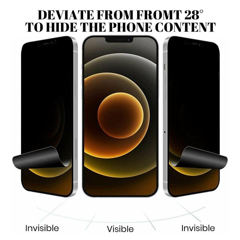 3 films hydrogel anti-espion pour iPhone 12 11 Pro Max 7 8 Plus, protecteurs d'écran de confidentialité pour iPhone 13 14 XS MAX X XR, pas en verre, film hydrogel protecteur d'écran de confidentialité compatible avec iPhone