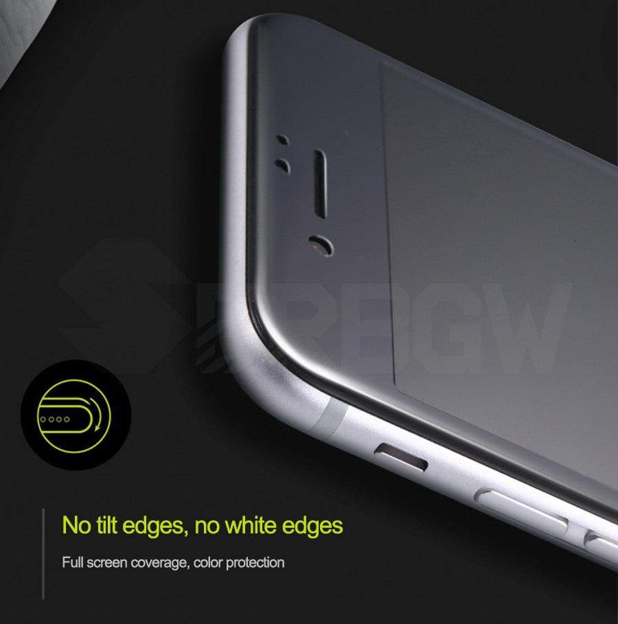 Verre trempé incurvé 9D à couverture complète pour iPhone 7 8 Plus avec bord souple, protection d'écran en verre trempé pour iPhone 7 8 6 6S Plus Film de protection d'écran en verre trempé