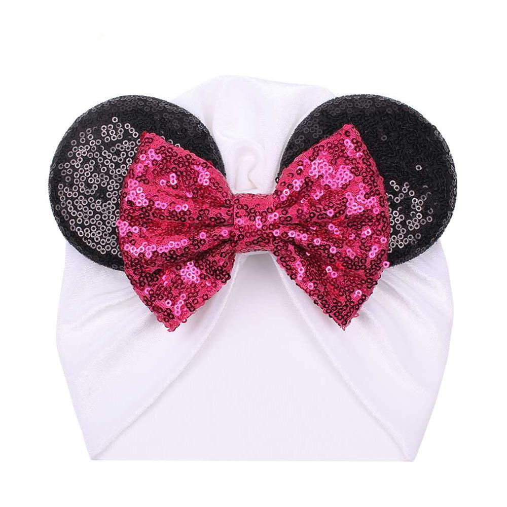 Bébé Moderne Brillant Mignon à Pois Gros Nœud Bonnet Chapeau pour Filles Enfants Bonnets en Flanelle Automne Hiver Chaud Turbans pour Filles