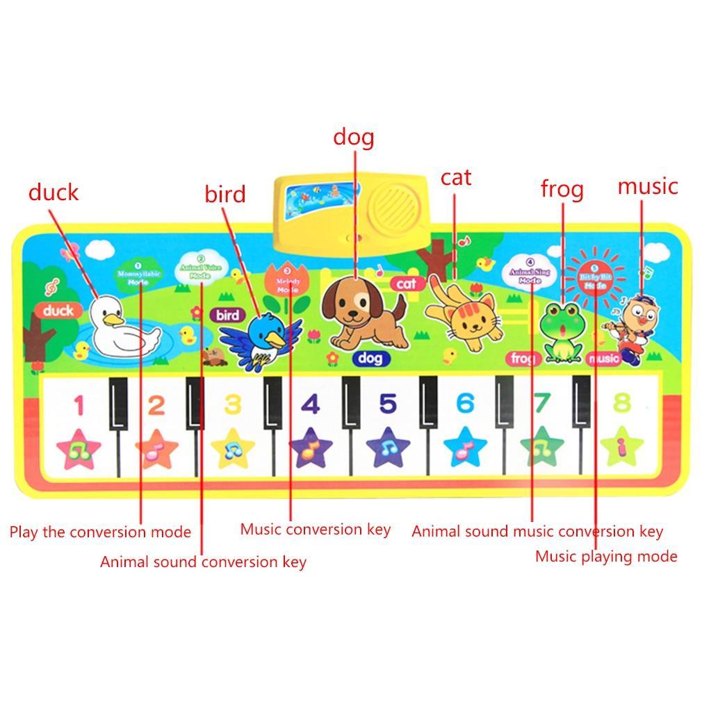 Tapis Musical Piano Électronique Bébé Anglais Tapis de Jeu pour Enfants Tapis Éducatif Jouets Électroniques pour Bébés et Enfants