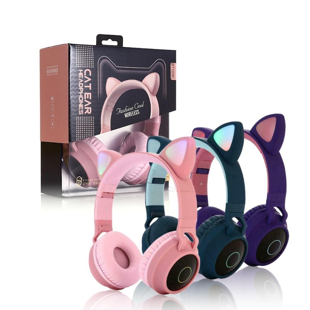 Casque audio pliable sans fil Bluetooth Stevvex de luxe intéressant et portable pour enfants, avec microphone réglable pour PC et téléphone (Rose)