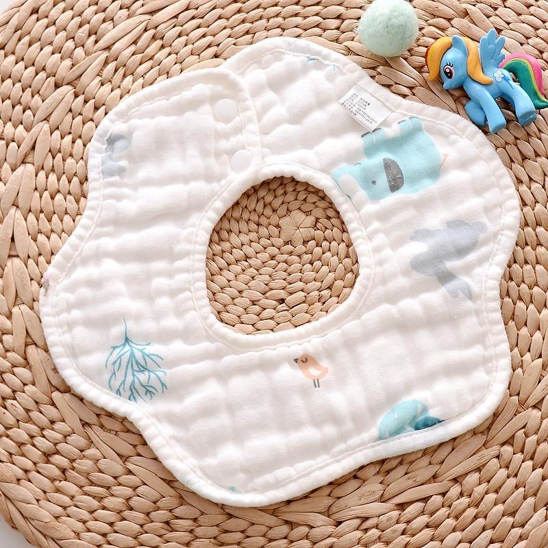 Bavoir unisexe 360° en gaze 8 épaisseurs pour bébé et enfant, serviette anti-bave pour nouveau-né et nourrisson