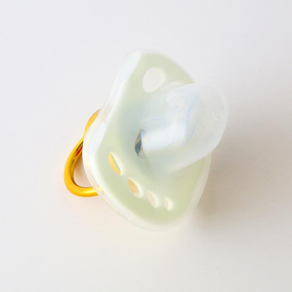 Sucette de luxe étincelante blanche en cristal avec 26 lettres initiales disponibles, strass faits à la main, sucette pour bébé