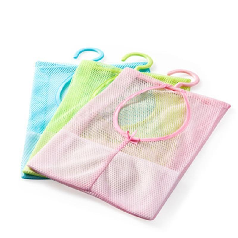 Sacs de rangement suspendus multifonctionnels en maille pour salle de bain, sacs en maille écologiques pour jouets de bain, paniers pour articles de rangement de salle de bain
