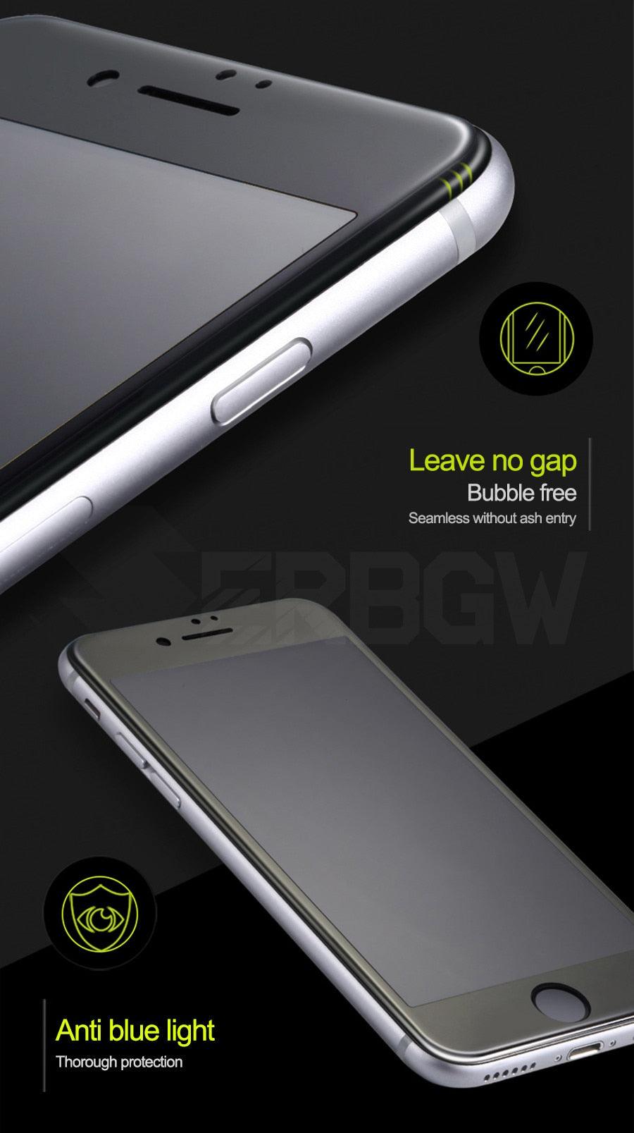 Verre trempé incurvé 9D à couverture complète pour iPhone 7 8 Plus avec bord souple, protection d'écran en verre trempé pour iPhone 7 8 6 6S Plus Film de protection d'écran en verre trempé