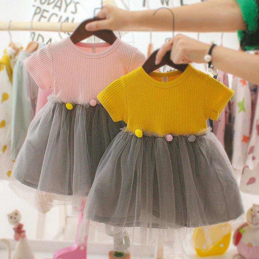 Robes de princesse décontractées en tulle patchwork pour bébés filles, nouvelle mode printemps