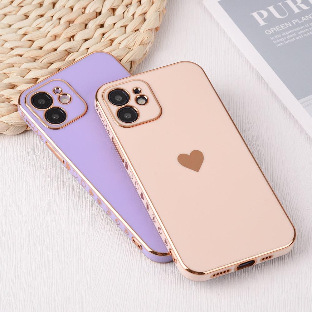 Coque de téléphone élégante pour femme pour iPhone 13 14 Pro Protection d'objectif d'appareil photo pour iPhone 12 11 Pro Max 14Plus Étui antichoc Pare-chocs luxueux Motif mignon Femmes Filles Coque d'appareil photo antichoc en silicone souple