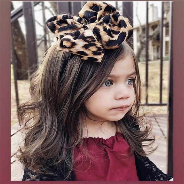 Bandeau moderne pour bébé avec nœud pour fille, motifs léopard pour nouveau-né, tout-petit, turban, accessoires pour cheveux de bébé