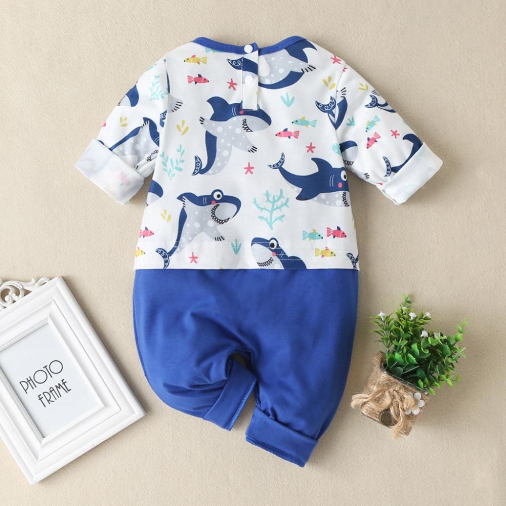 Barboteuse à manches longues imprimé étoile de dessin animé, combinaison motif éléphant, vêtements chauds pour bébés filles et garçons
