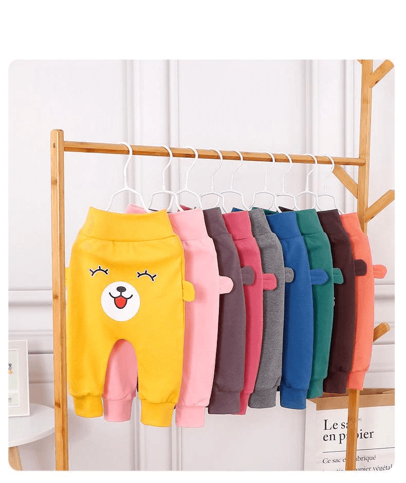 Vêtements pour enfants, garçons et filles, pantalon PP pour nouveau-nés et tout-petits, style décontracté, avec motif ours et détails oreilles d'ours