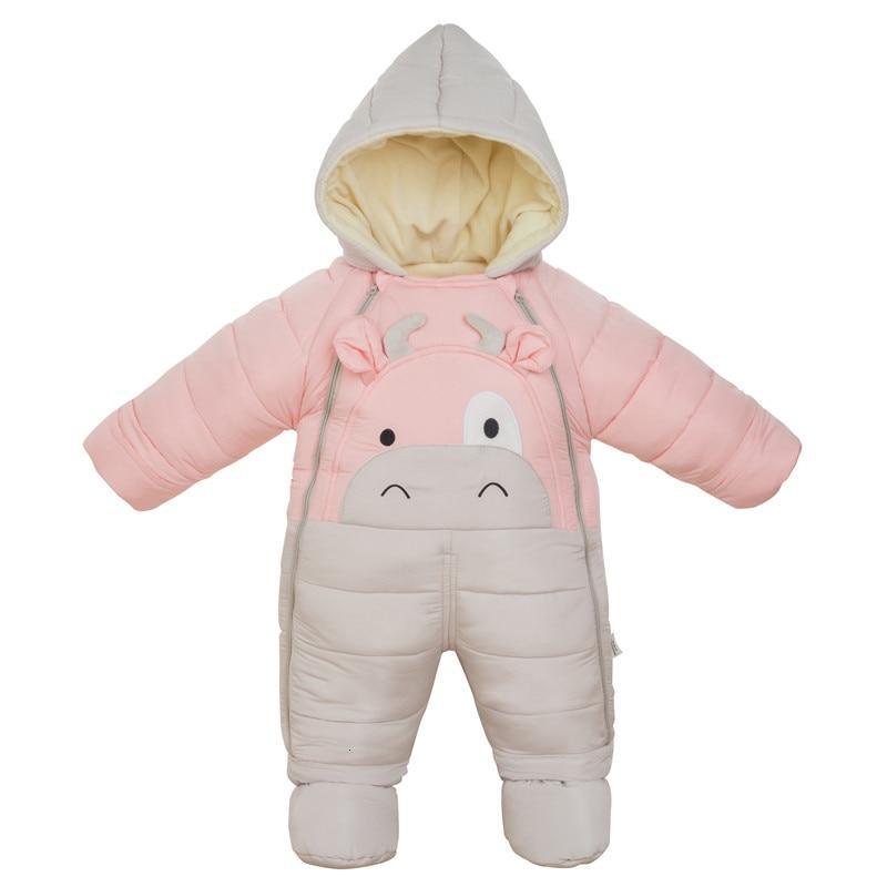 Barboteuse bébé d'hiver mignonne motif veau, veste de neige pour nourrisson, combinaison épaisse, manteau pour enfants au design moderne et intéressant