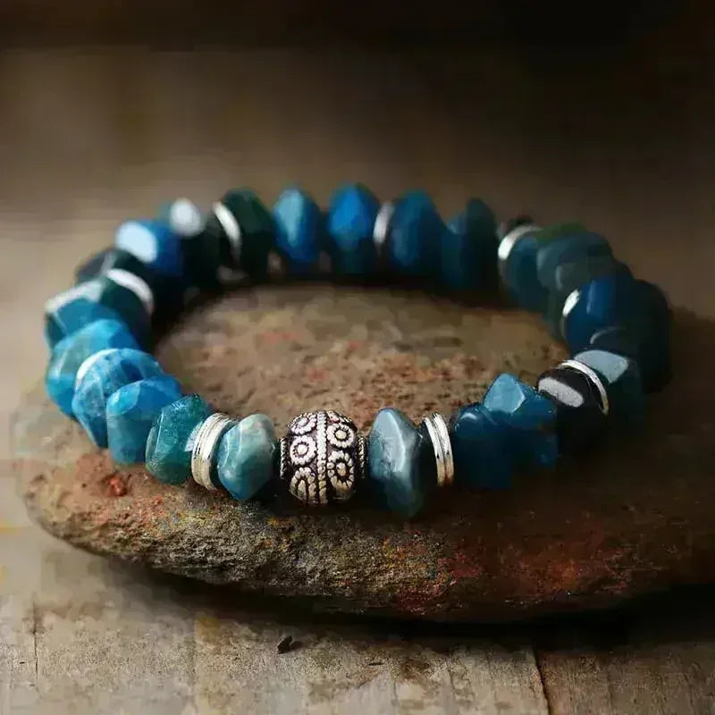 Bracelet Arbre de Vie en Apatite – Bijoux Véganes en Pierres Naturelles