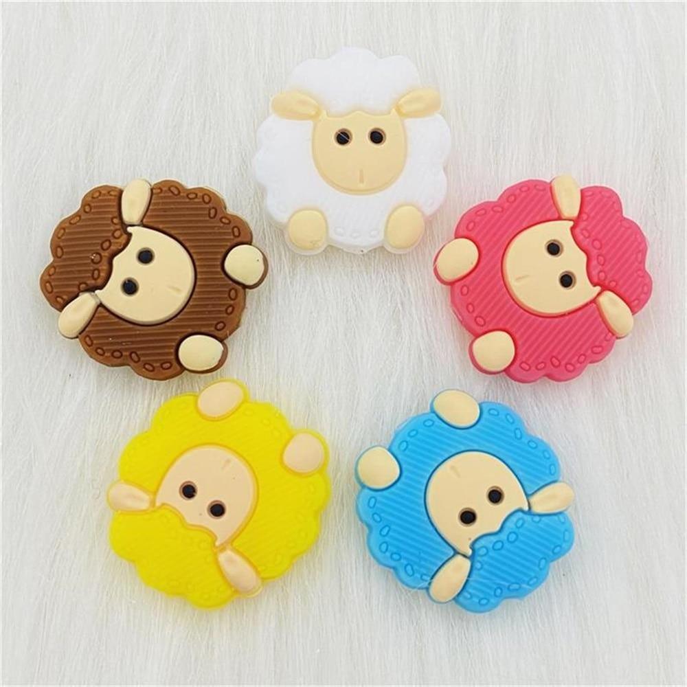 5 pièces animaux de dessin animé silicone anneau de dentition mouton pour enfants nouveau-nés anneau de dentition pour les dents