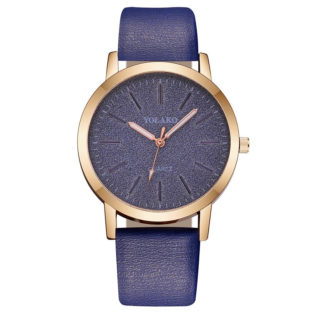 Montre Sky Watch pour femme, montre-bracelet décontractée à quartz avec bracelet en cuir, affichage analogique, montre de luxe pour femmes et jeunes filles