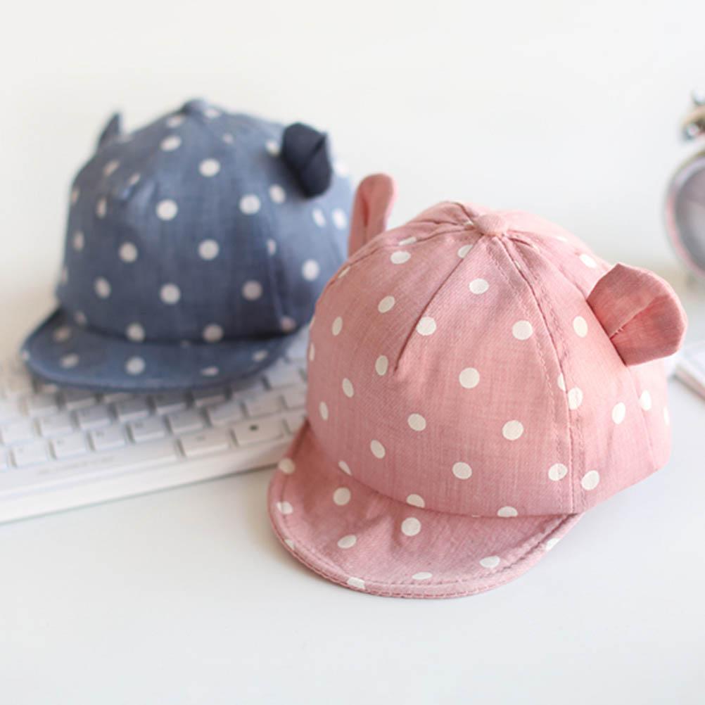 Chapeau de soleil mignon moderne pour enfants, chapeau de bébé à pois, chapeau de soleil pour fille et garçon avec oreilles, casquette de baseball pour garçons et enfants