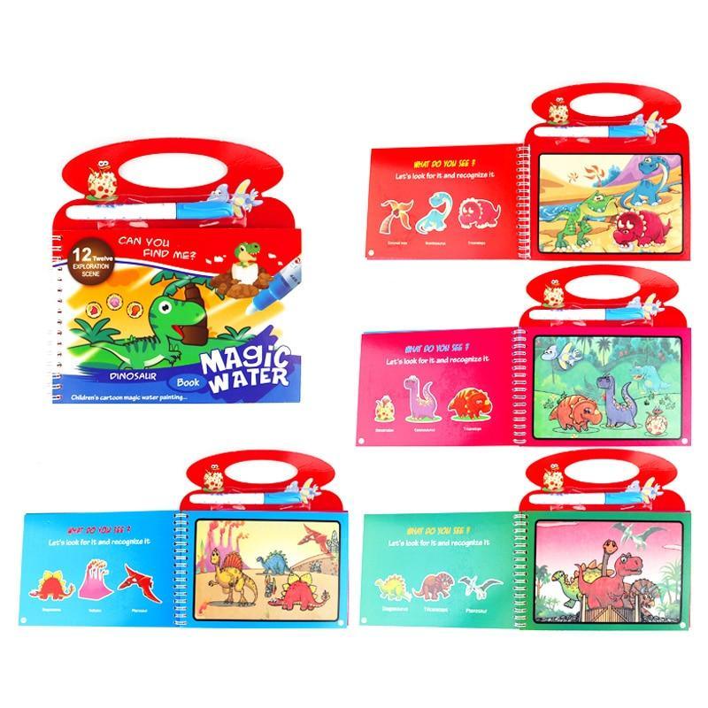 Carnet de coloriage Montessori Gribouillage et stylo magique réutilisable Tableau de dessin pour enfants, bébé, jouet éducatif d'anniversaire