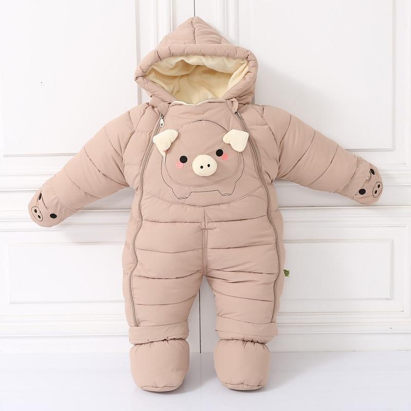 Barboteuse bébé d'hiver mignonne motif veau, veste de neige pour nourrisson, combinaison épaisse, manteau pour enfants au design moderne et intéressant