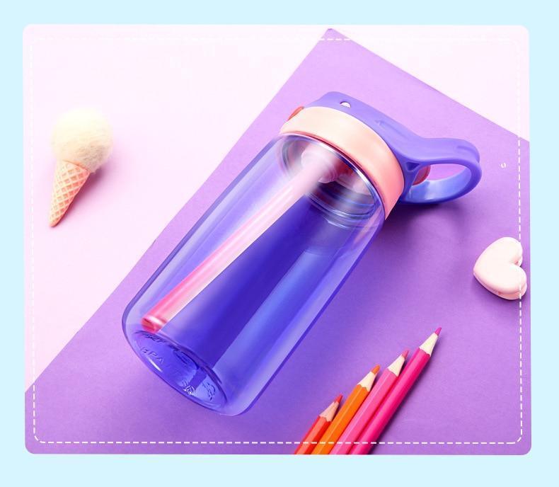 Gourde pour enfants 480ML Tasse d'alimentation créative et sûre pour bébé avec pailles Bouteilles d'eau étanches Tasses portables pour enfants en plein air