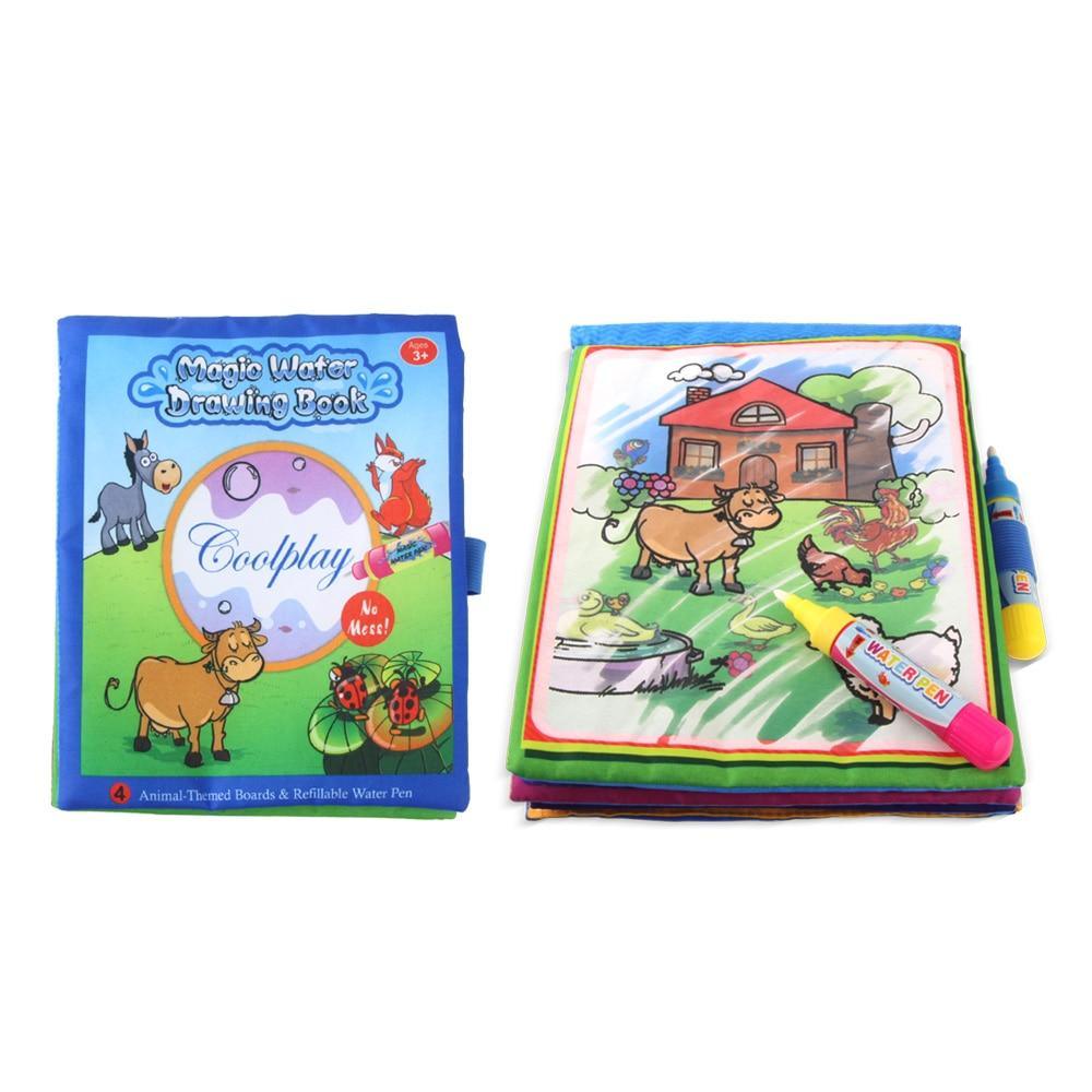 Coolplay Livre de coloriage magique à l'eau, tableau de peinture, livre de gribouillage, jouets de dessin, jouets éducatifs