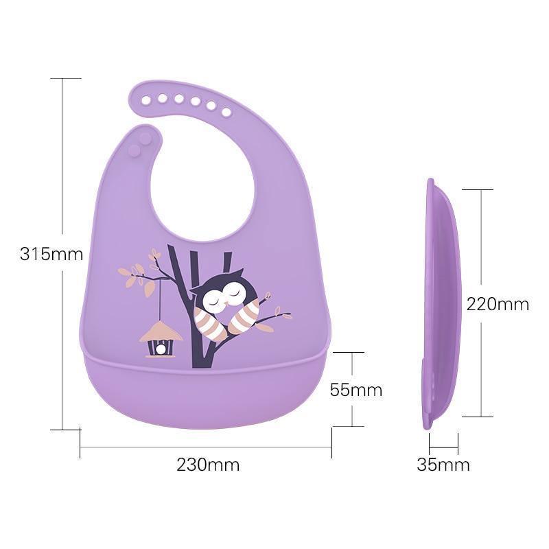 Bavoirs en silicone imperméables pour bébé, serviette de salive réglable, motif animal, bandana en tissu doux, bavoir de dessin animé pour enfants
