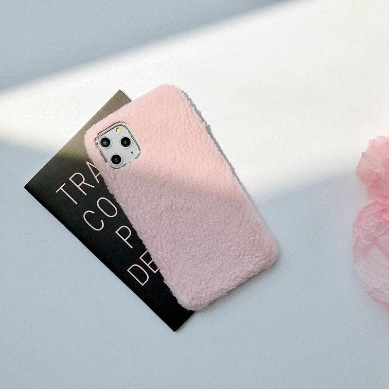 Étui cadeau tendance pour femme pour iPhone Xs Max Xr X 11 Pro Max Se Housse Douce et Chaude en Fourrure pour iPhone 6 7 8 Plus Coque Souple en Silicone Flexible et Duveteuse Antichoc pour iPhone