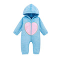 Nouvelle Tendance Combinaison Combinaison Polaire Chaude et Douillette pour Nouveau-né avec Fermeture Éclair Cœur, Grenouillère à Capuche pour Bébés Garçons et Filles