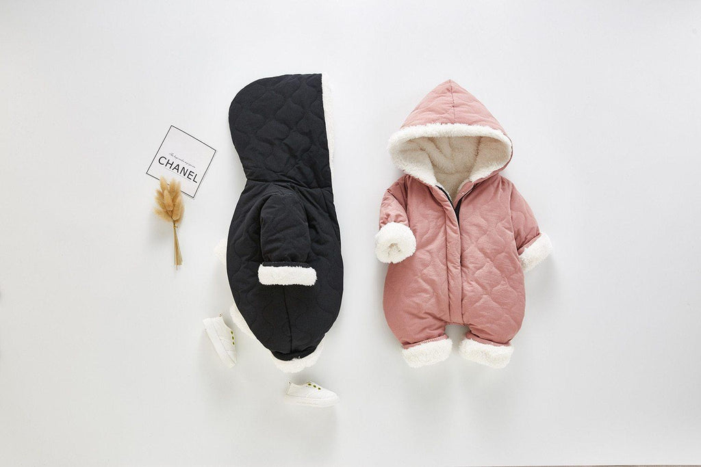 Combinaison-veste moderne et élégante en peluche épaisse de coton pour bébé garçon et fille