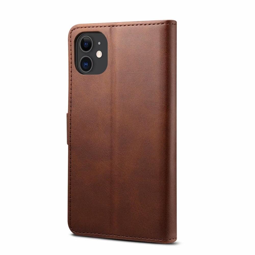 Étui à Rabat Magnétique en Cuir Rouge de Luxe pour iPhone 14 12 13 11 11 Pro Max XR XS Max X, Housse Portefeuille pour iPhone avec Emplacements pour Cartes, Béquille et Boucle Magnétique
