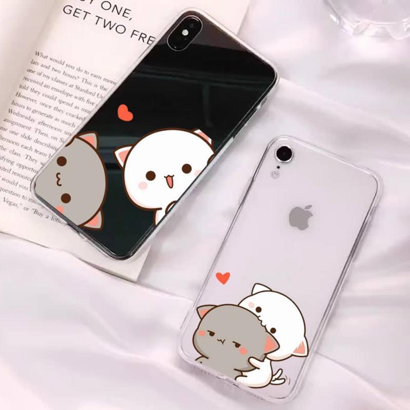 Coque de téléphone Chat pour iPhone 11 12 13 Mini Pro Xs Max 8 7 6 6s Plus X 5s Se 2020 Xr Coque en polycarbonate Imprimée Design coloré Coque de téléphone en silicone