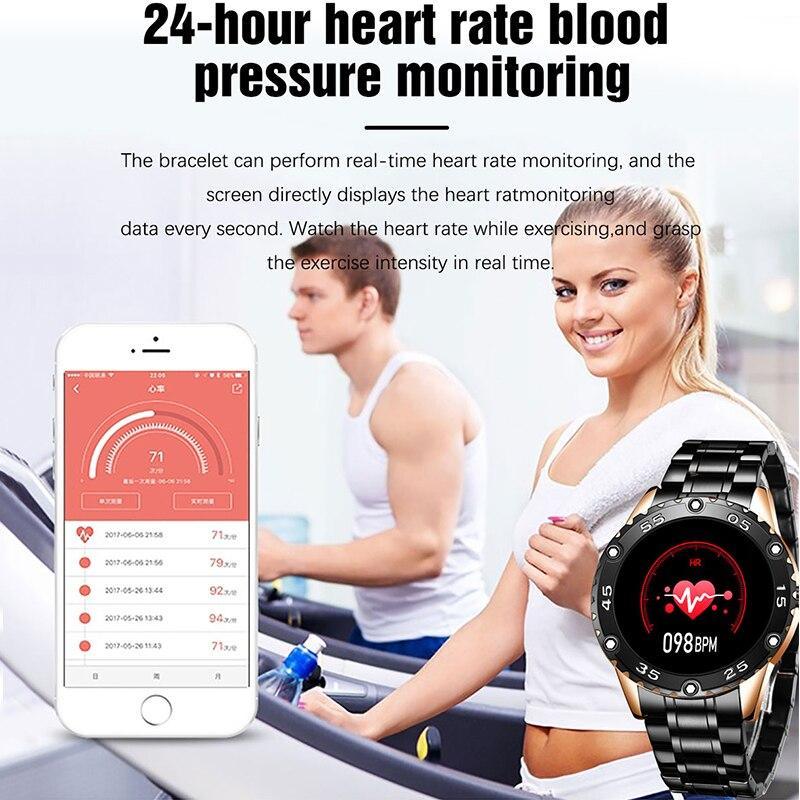 Nouvelle montre connectée pour hommes avec protection étanche IP67 et moniteur de fréquence cardiaque, podomètre pour systèmes Android et iOS, bracelet en acier, montre connectée de sport pour hommes