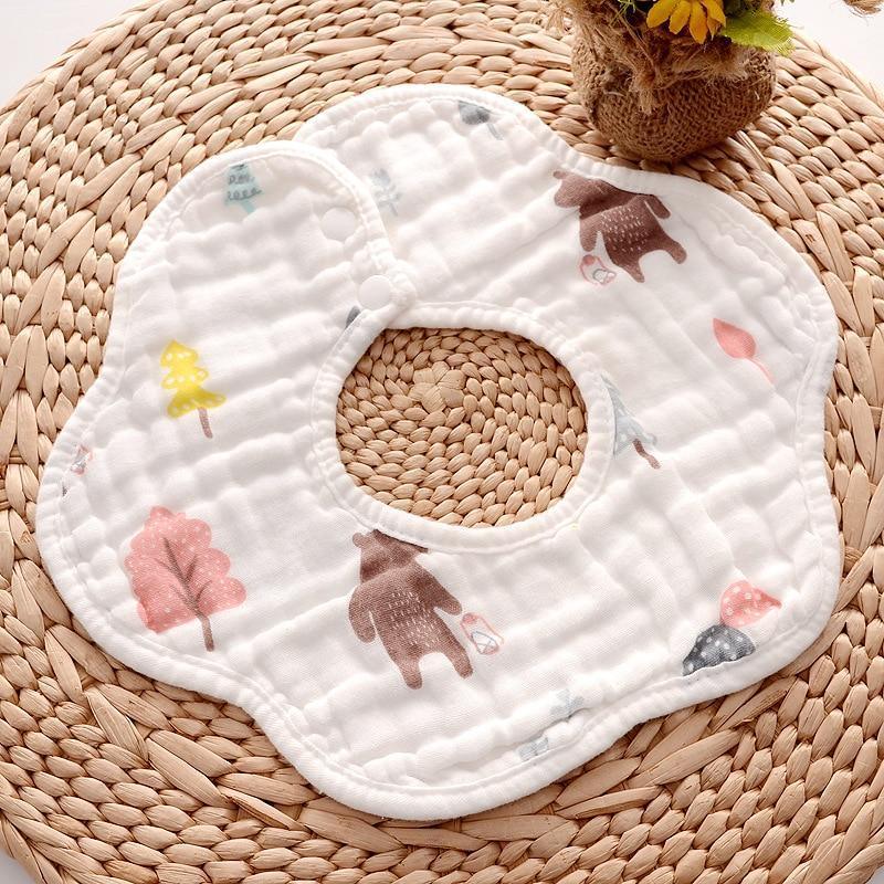 Bavoir unisexe 360° en gaze 8 épaisseurs pour bébé et enfant, serviette anti-bave pour nouveau-né et nourrisson