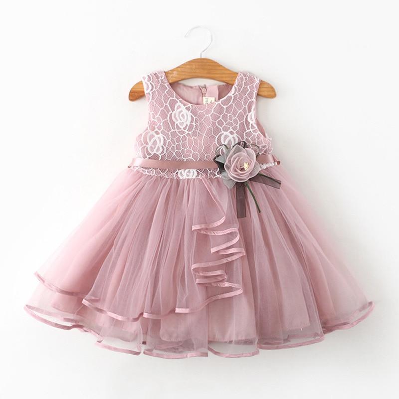 Robe de luxe moderne à fleurs pour nouveau-né, nouvelle collection d'été, vêtements mignons pour bébés filles, robe de soirée en tulle et dentelle pour filles