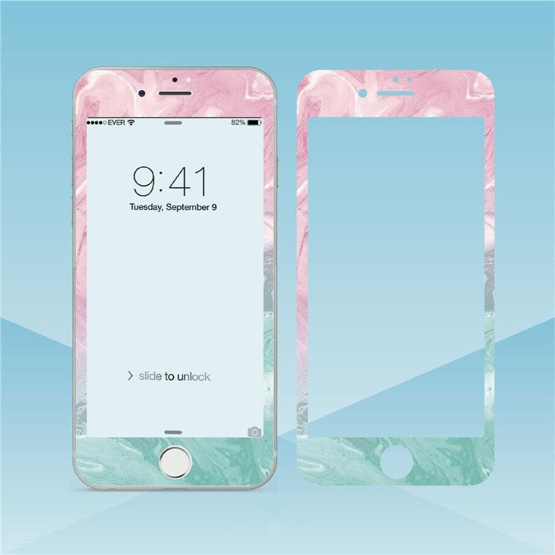 Verre trempé de dessin animé pour iPhone 11 Pro Max 7 8 PLUS, protecteur d'écran 3D à bords souples pour iPhone XS MAX XR, film de protection adorable, verre trempé de haute qualité pour iPhone