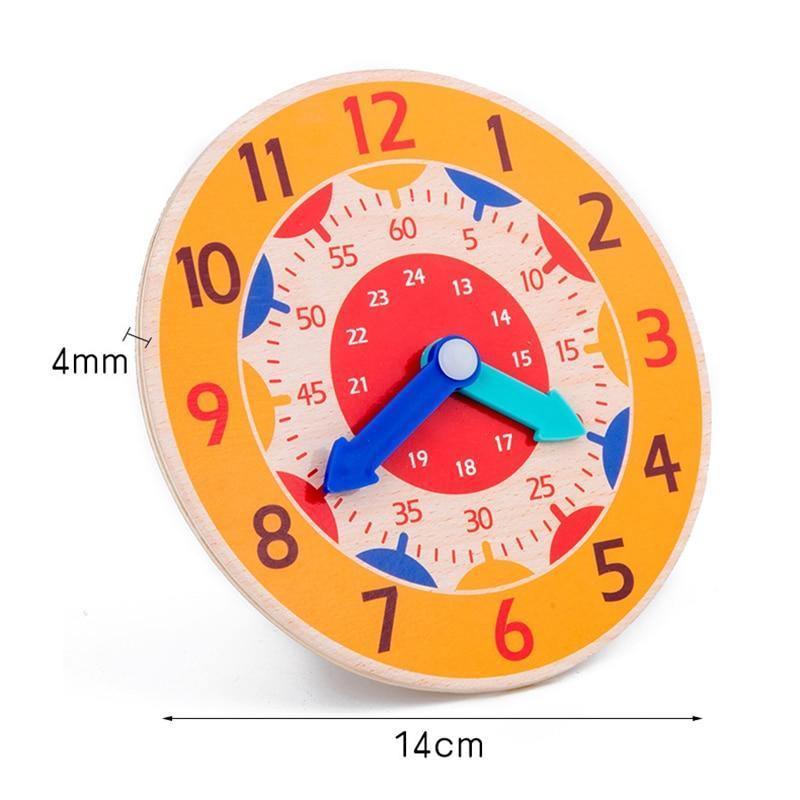 Horloges en bois éducatives populaires, jouets d'apprentissage précoce pour enfants, horloges colorées pour la cognition des heures, minutes et secondes.