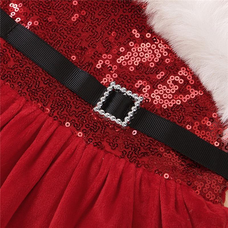 Robe Barboteuse de Noël pour Bébé Filles, Robe Barboteuse à Manches Volantes et Paillettes pour Enfants, Robes pour Fillette dans un Style de Noël Élégant
