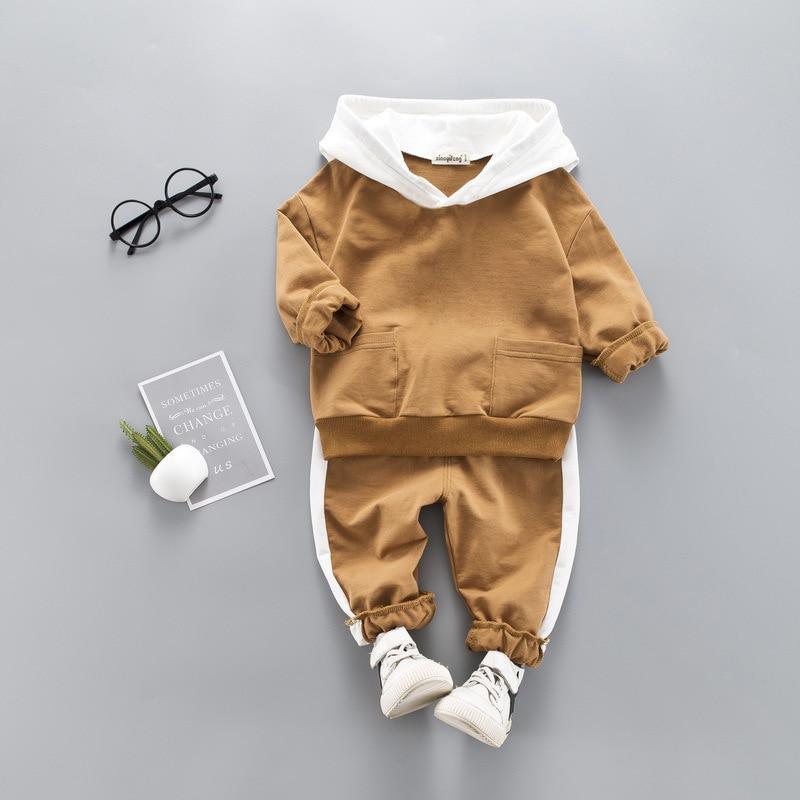Ensemble de vêtements d'hiver pour nouveau-nés garçons - sweat à capuche et pantalon - 2 pièces - tenue de bébé