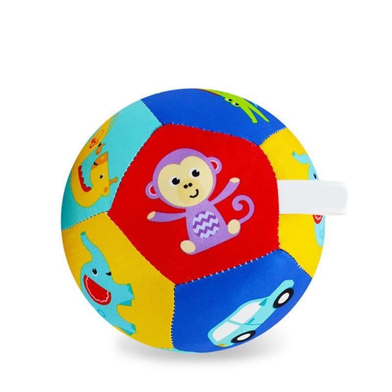Jouets éducatifs pour bébé – Balle animale douce en peluche avec son, hochet de bébé, balle de développement corporel pour enfants