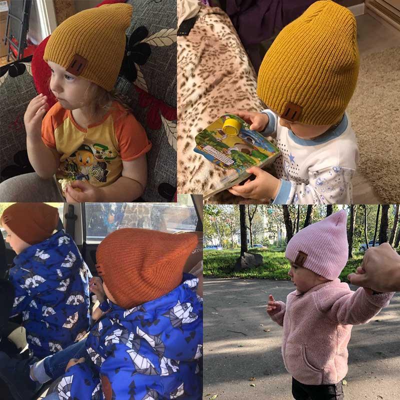 Ensemble moderne pour bébé : bonnet, écharpe et tour de cou – Bonnets écharpes chauds en tricot pour enfants