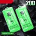 Verre trempé 20D pleine couverture pour iPhone 11 12 13 mini Pro X XR XS Max, protecteur d'écran pour iPhone 6 7 8 Plus SE, Film de protection HD transparent, installation facile, cadre, dureté 9H, sans bulles, anti-rayures et anti-traces de doigts