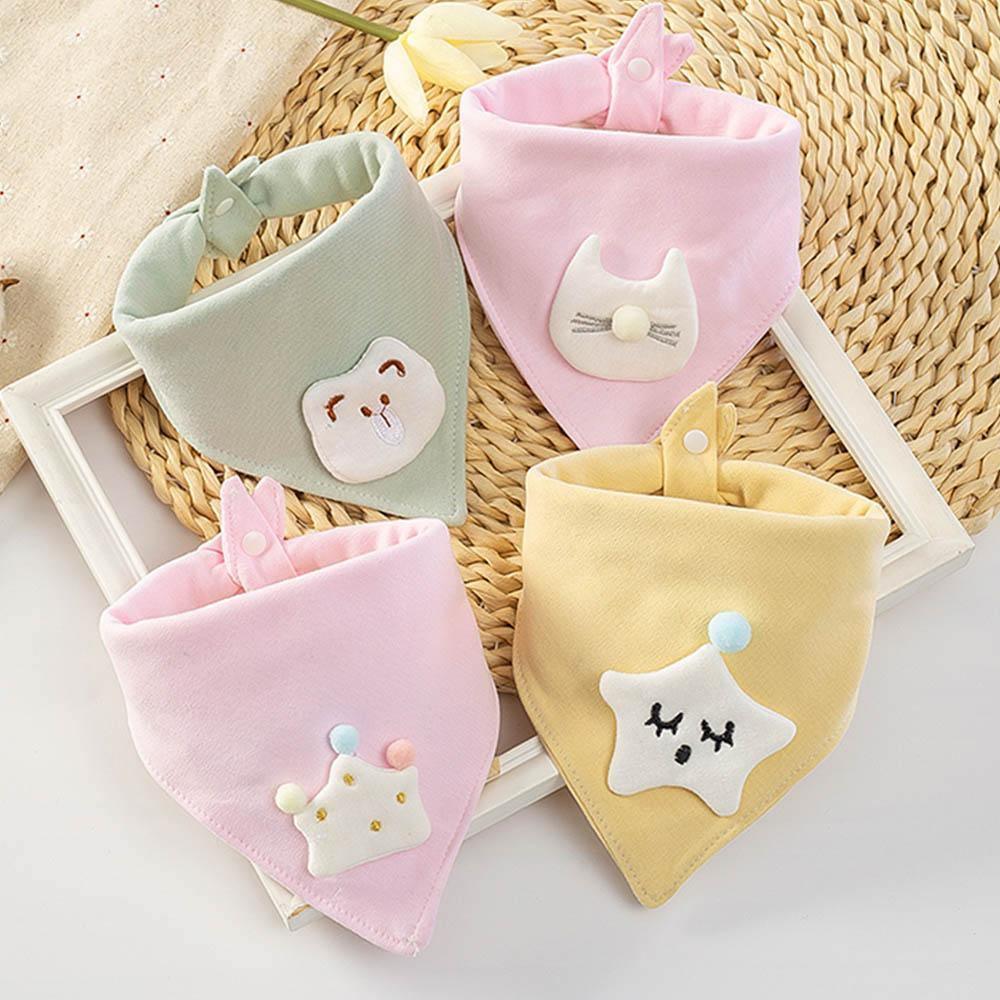Bavoirs pour bébé, bavoirs triangulaires en double coton, serviette de salive de dessin animé, tablier d'alimentation pour bébés garçons et filles, bavoir en coton pour enfants