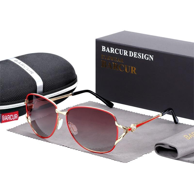 Lunettes de soleil polarisées de luxe élégantes pour femme, monture ronde en métal de haute qualité