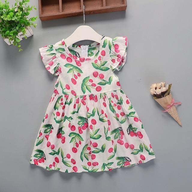 Robe trapèze en coton pour bébé, nouvelle collection été, vêtements pour enfants, robe tutu de princesse à fleurs pour filles