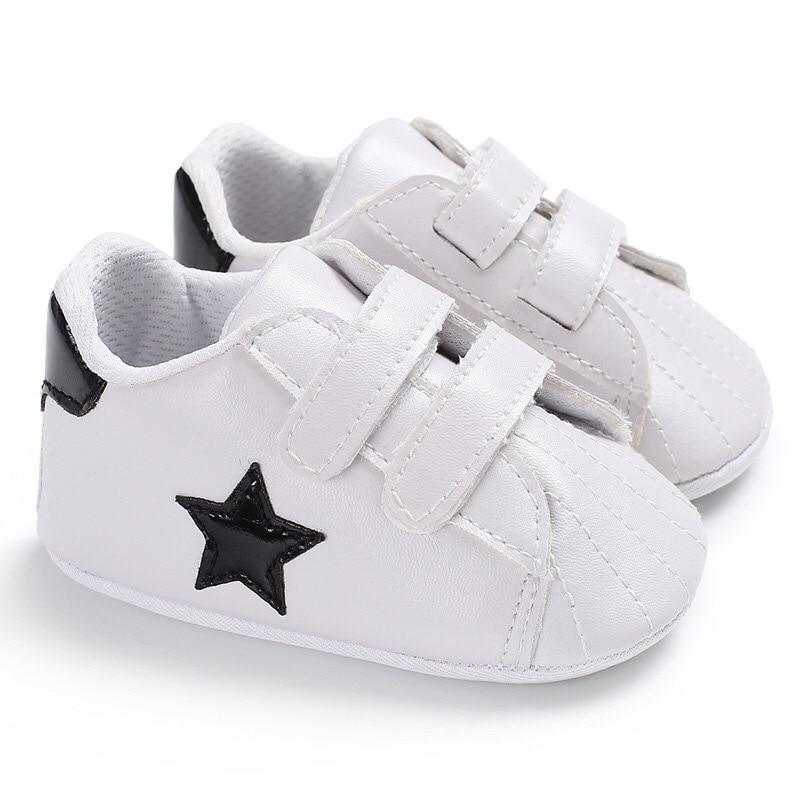 Chaussures bébé étoiles Premiers Pas Enfants Tout-petits Lacets Cuir PU Semelles Souples Baskets 0-18 Mois