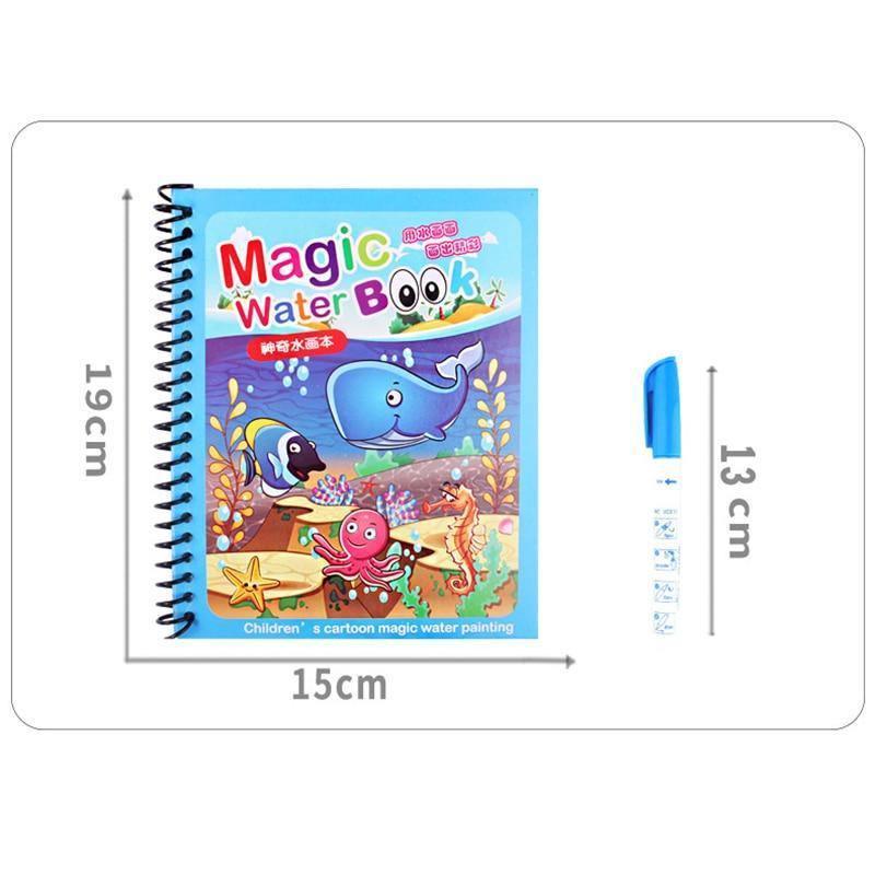 1 livre magique à colorier à l'eau, dessins animés, avec stylo de gribouillage, planche à dessin, jouets pour enfants, cadeau d'anniversaire